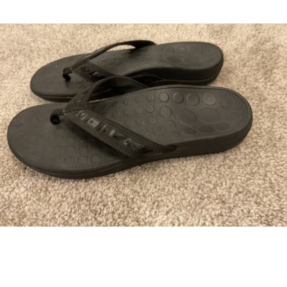 Vionic Orthaheel Tide Thong Orthotic Black FlipFlop Sandal, sz 8.5 - Picture 1 of 5